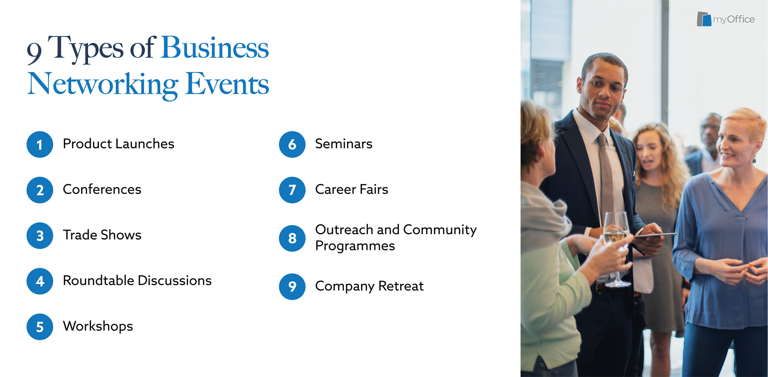8 types of business networking events and how it can help to support company expansion and offer opportunities by myOffice